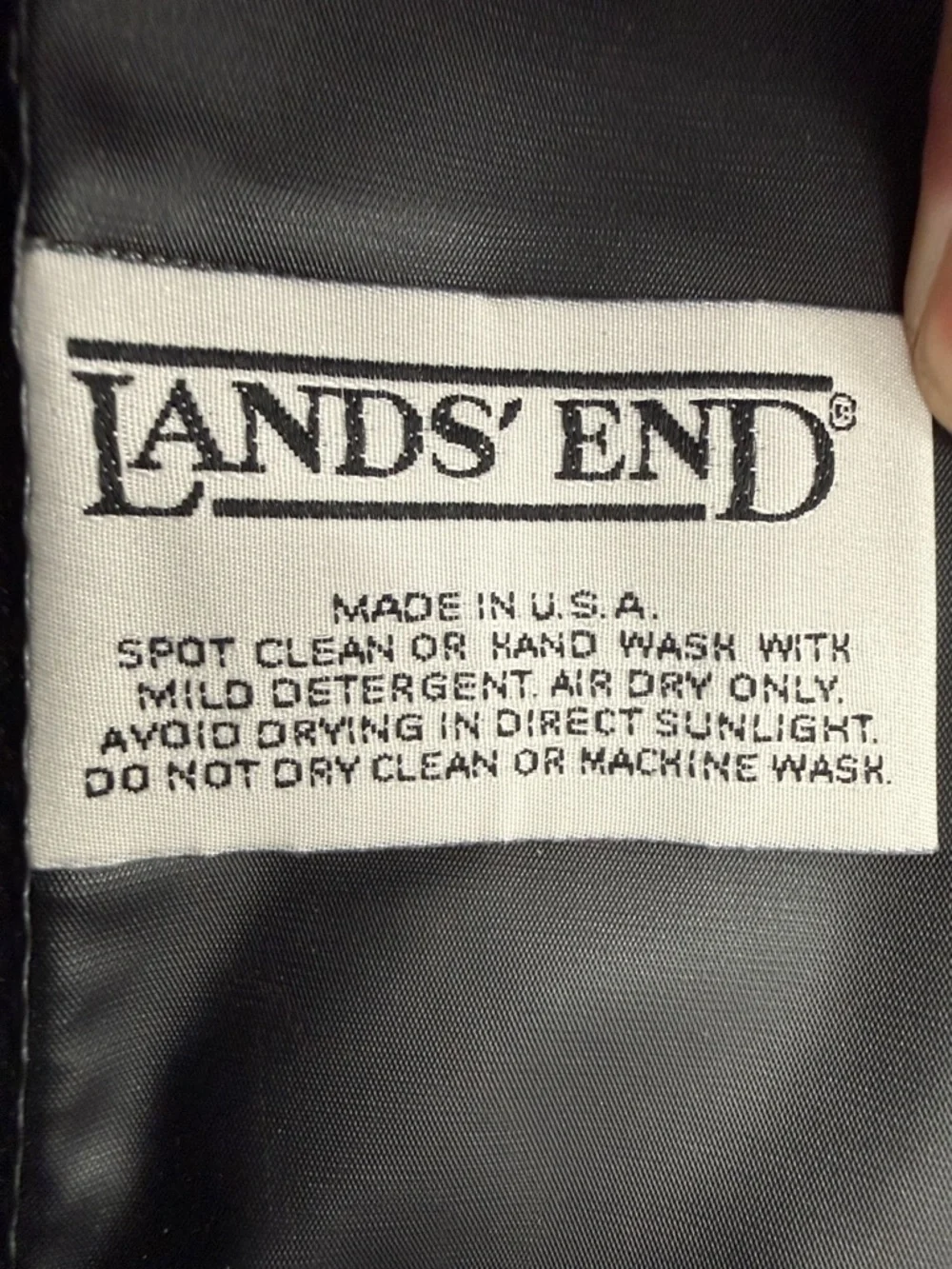 Lands' End Soft Suitcase Blue Vintage Zip Around USA Luggage Overnight Carry On